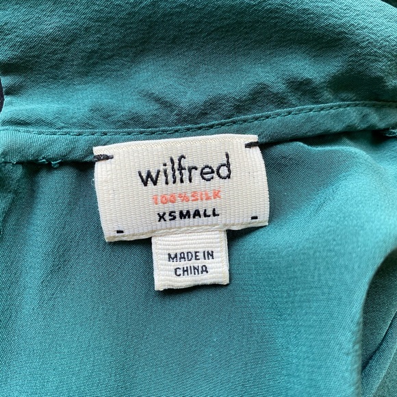 Aritiza Wilfred Forest Green Silk Dress Sz XS - Picture 5 of 6